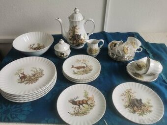 Poľovnícky set, porcelan