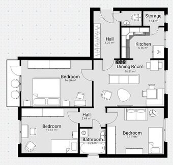 Veľký byt s garážou.