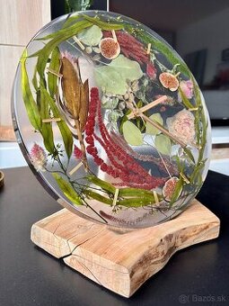 Epoxidové hodiny zo živými kvetmi - 1