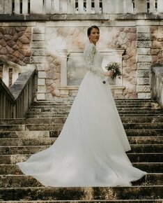 Svadobné šaty Ivory s dlhým rukávom