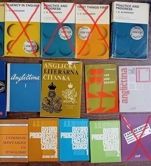 Učebnice angličtiny a nemčiny a slovníky