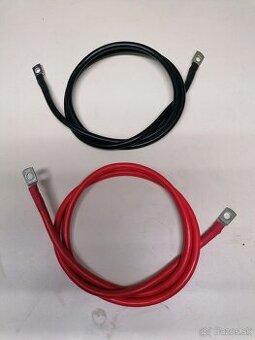 Kable 25mm2 na pripojenie k bateriam a meničom.