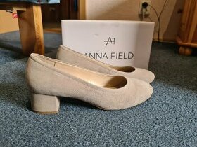 Anna Field sivé kožené topánky na podpätku/lodičky 42
