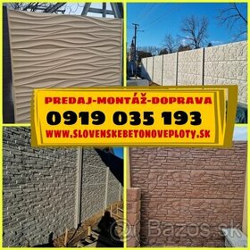 Betónové ploty skladom-Zlaté Moravce,Levice, Žarnovica