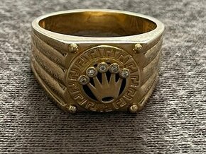 Zlaty prsten motiv Rolex 555e - 1