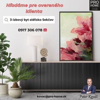 DOPYT 3-izbový byt sídlisko Sekčov