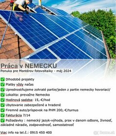 Hľadáme montérov fotovoltaiky