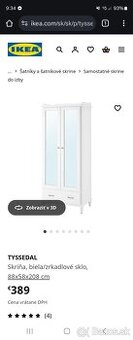 biela skina so zrkadlom IKEA