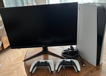 Herná zostava na predaj – PS5 + 2 ovládače + herný monitor A