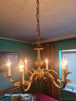 Stary mosadzny luster, prekablovany stačí zavesiť