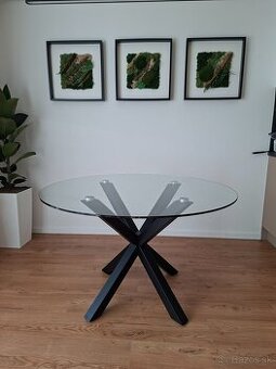 Sklenený okrúhly stôl Kave Home