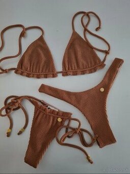 Hnede luxusne plavky Lemonky 3 ks