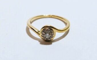 14k zlatý prsteň 0,10ct ✨✨✨