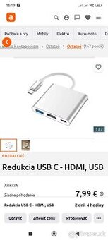 Redukcia USB C - HDMI, USB