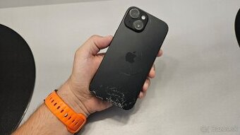 Apple iPhone 15 - rozbitý, zablokovaný, nájdený, na diely