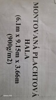 Oblukovu plachtovu halu 6,1x9,15x3,66