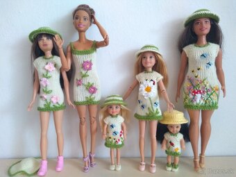 letné šaty s bodkami na bábiky barbie ken RH klobúk kabelka