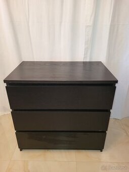 Predám 2ks komoda IKEA MALM čierna so sklom