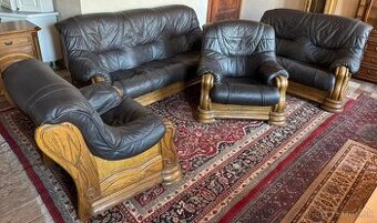 Rustikální kožená sedací souprava,6086