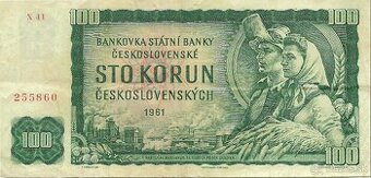 100 koruna rok 1961