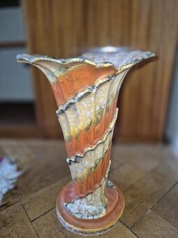 Vysoka, starozitna vaza keramicka