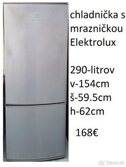 predám chladničku s mrazničkou-nerez aj bielu