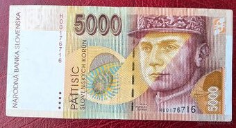 BANKOVKA:5000_SK-1995 M.R.Štefánik VZÁCNE I. VYDANIE