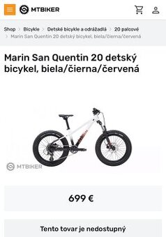 detský bicykel Marin San Quentin 20
