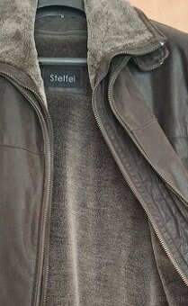 Zateplená hnedá pánska kožená bunda zn.Steffel - dva v 1