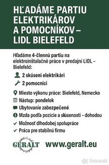 Elektrikari Nemecko Lidl