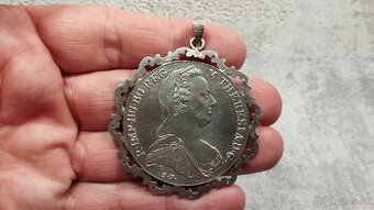 Velká stříbrná mince - ag tolar Marie Terezie, punc, střibro