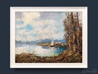 Veľké jazero, H.Fisher, 900 × 700 mm