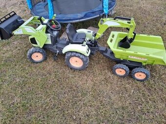 FALK – Šliapací traktor Claas Axos s nakladačom, rýpadlom a