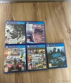 PS4 hry: GTA V, Detroit, NFS, The Crew 2