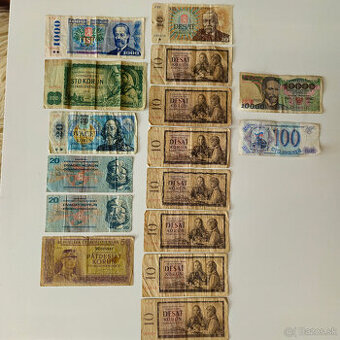 Československé staré bankovky