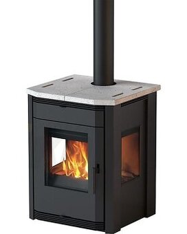 Moderné krbové kachle 3 x sklo