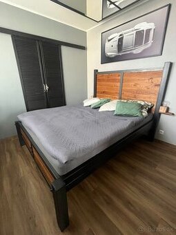 Manželská posteľ- industrial štýl - 1