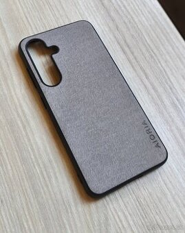 Luxusný slim textilný kryt na Samsung S24 - Šedý látkový NEW