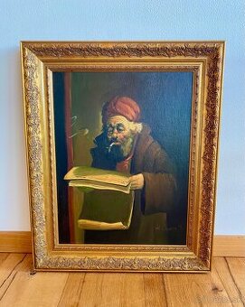 Starý krásný obraz, olejomalba na plátně