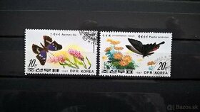 Poštové známky č.94 - Severná Kórea - motýle