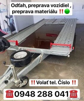Odtah vozidiel / preprava strojov / preprava materiálu