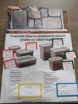 Tupperware swingy v rôznych veľkostiach, nové