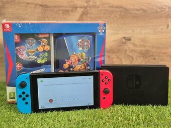 Nintendo Switch 32GB, 2 hry Labková Patrola + box na desiatu