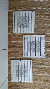 Originálne Handmade 3 drevené obrazy Vintage / zrkadlo - 1