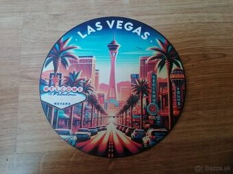 Plechová guľatá tabuľa Las Vegas