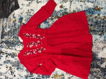 Dievčenské šaty elegantné 92, červené, dvoje samostatne