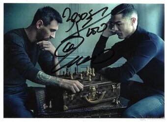 Lionel Messi + Cristiano Ronaldo (orig. autogramy)