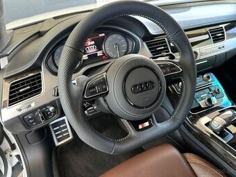 AUDI VOLANT kozeny zkoseny - perforovana koža - S/RS logo