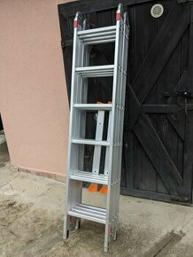 Hliníkový skladací rebrík, kĺbový, 4x6