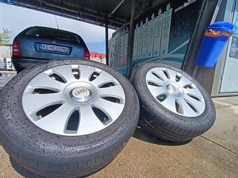 Zdravím predám disky audi 5x112 r16 letné pneu